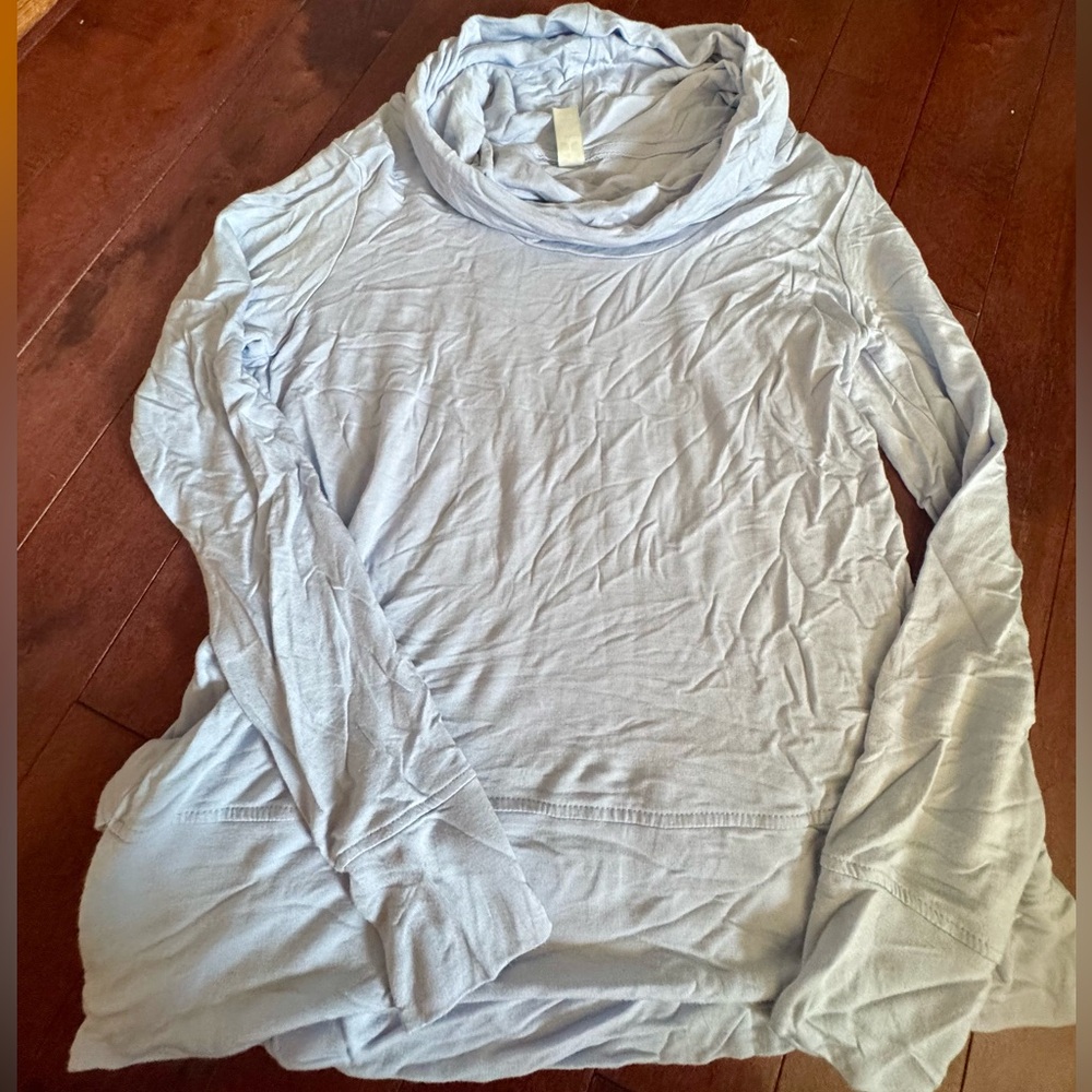 NWOT GreenTea Light Blue Cowl Neck Sweatshirt